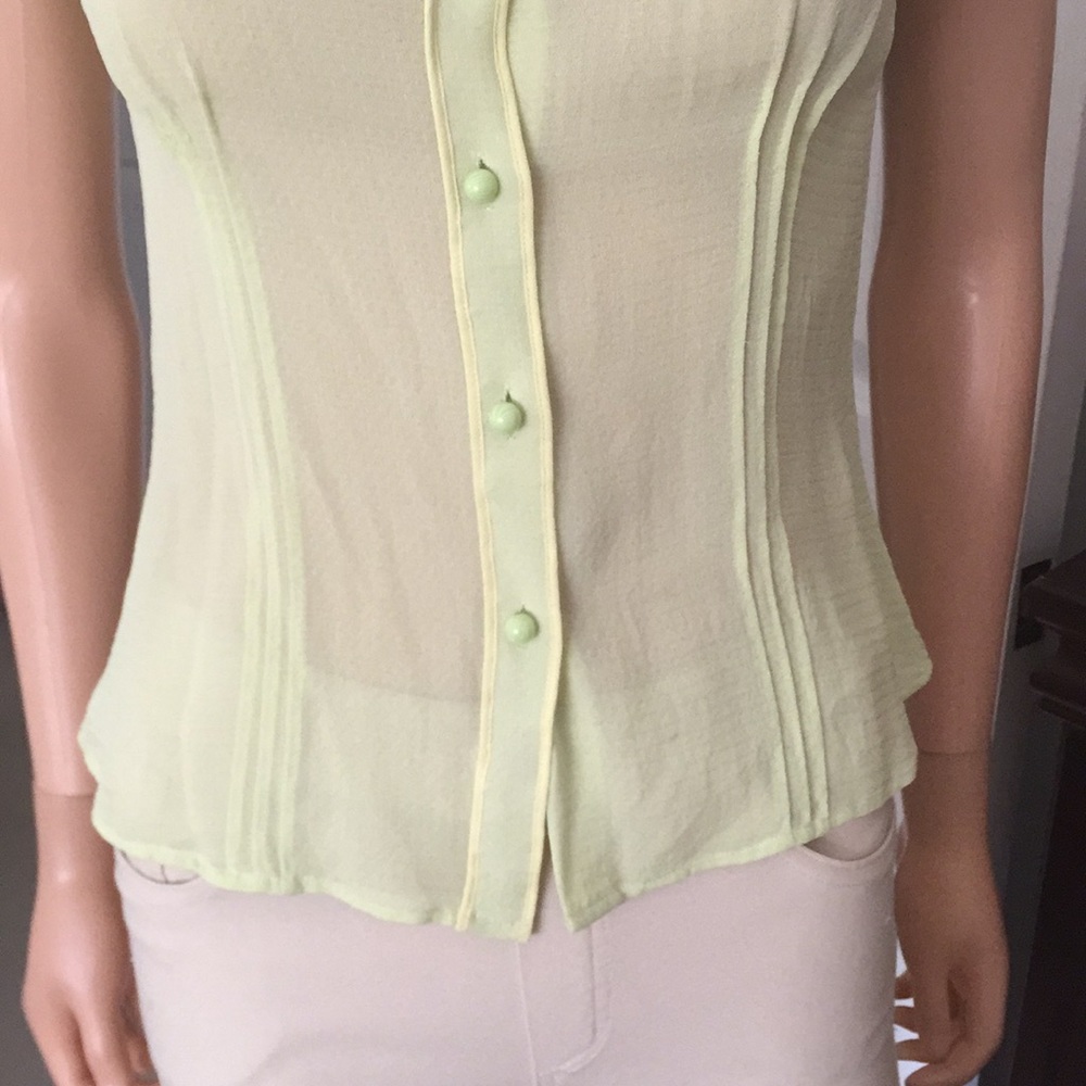 Vintage Ann Taylor 100% Silk Semi Sheer Cap Sleeve Blouse Romantic Elegant Top - Picture 4 of 13